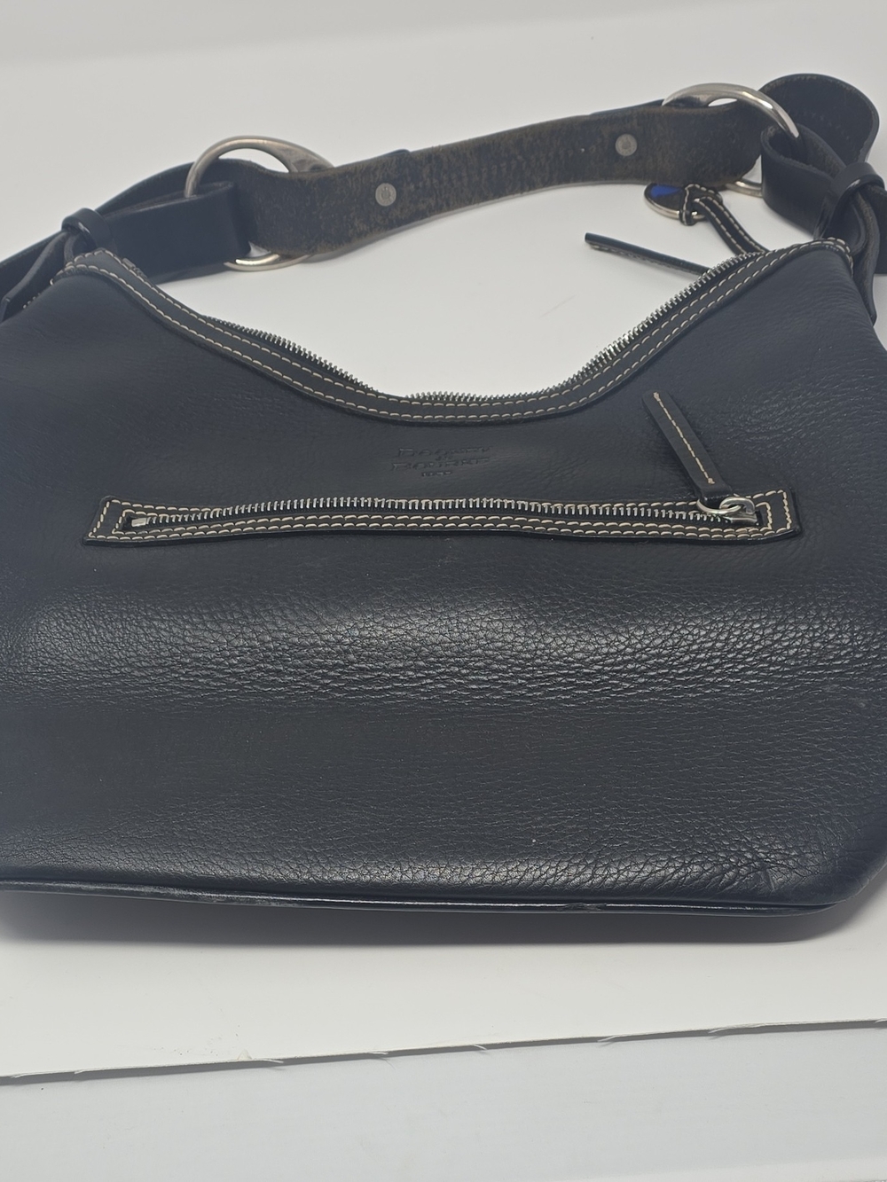Dooney & Bourke Black Leather Zip-Front Shoulder